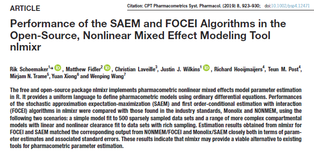 Schoemaker et al, CPT: Pharmacometrics Syst Pharmacol 2019