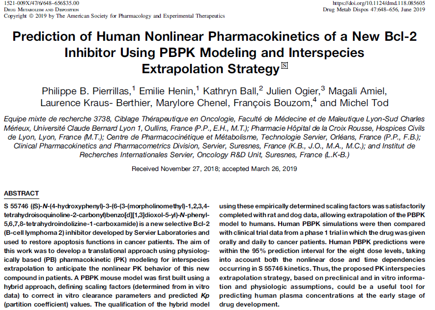 Pierrillas et al, Drug Metab Dispos 2019