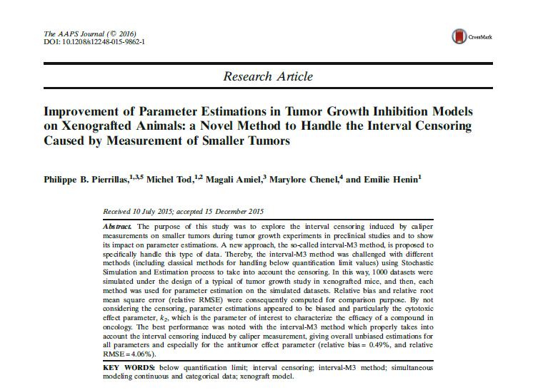 Pierrillas et al, AAPS J 2016  
