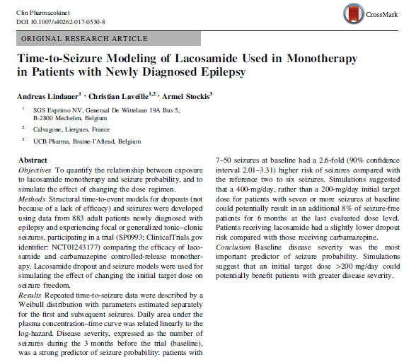 Lindauer et al, Clin Pharmacokinet 2017  